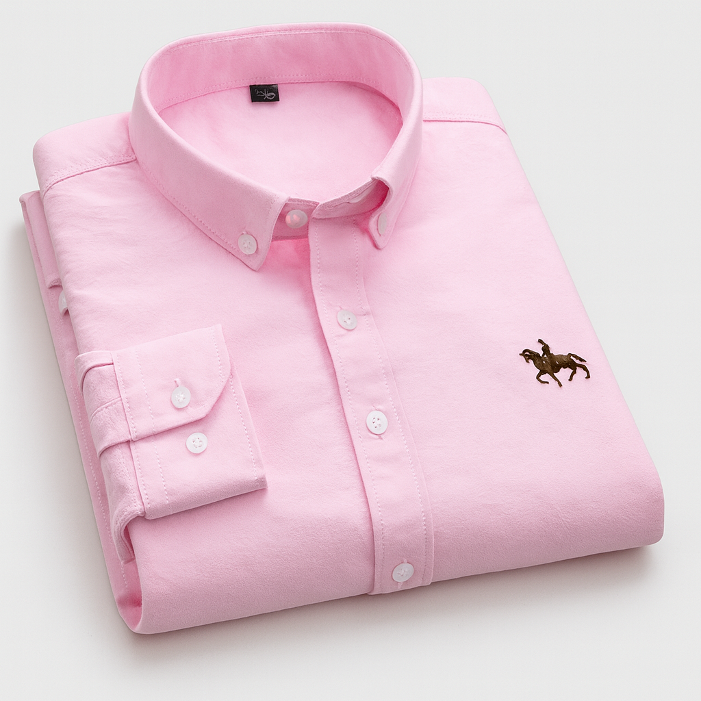 Striped shirt with embroidered detail pink
