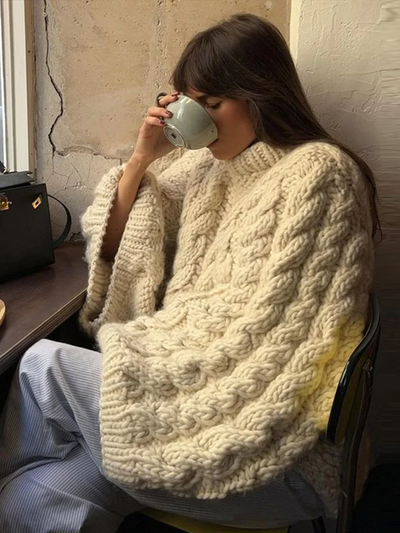 Oversize-Strickpullover für Frauen