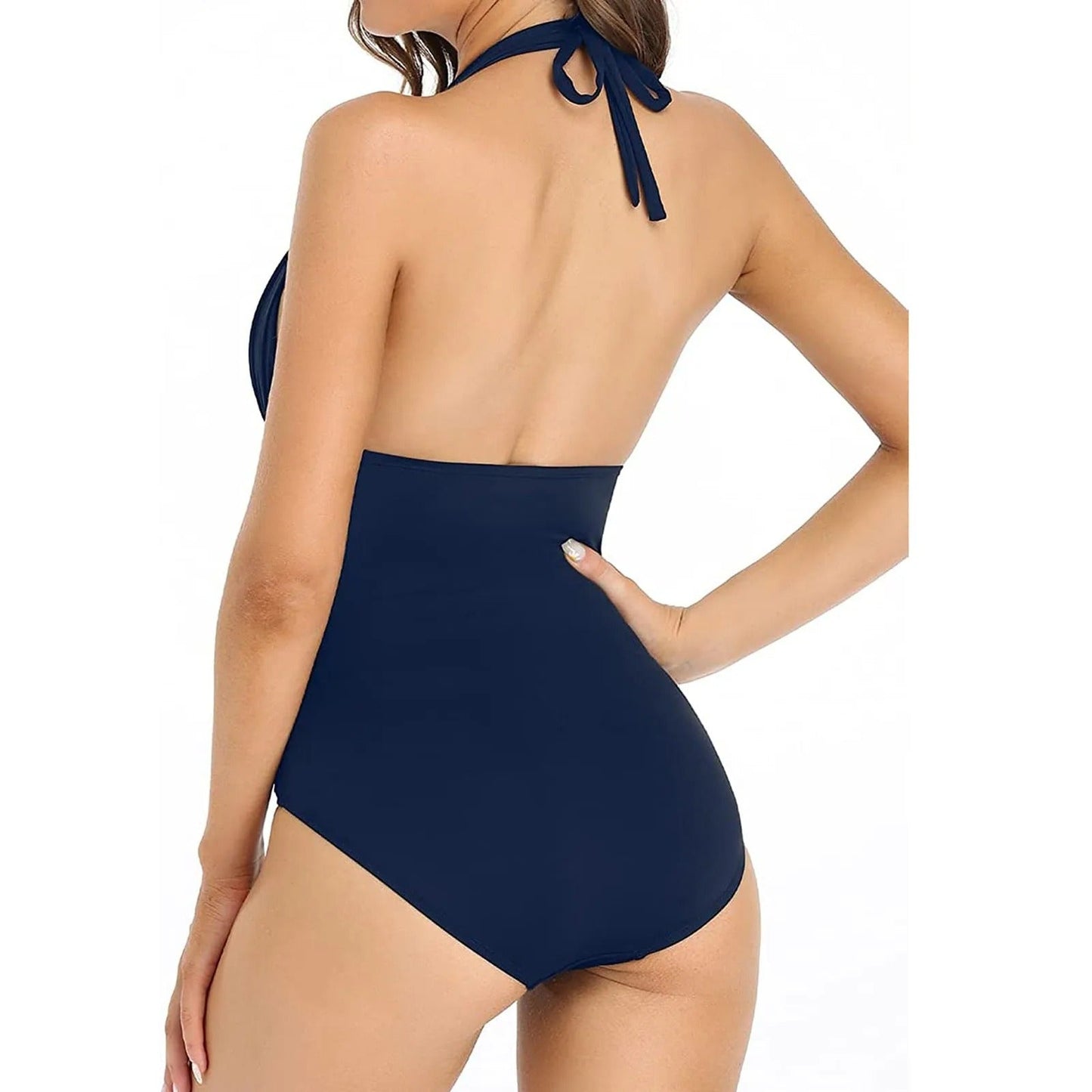 Women's Swimsuit with V-Neck and Padded Cups Elegant Look