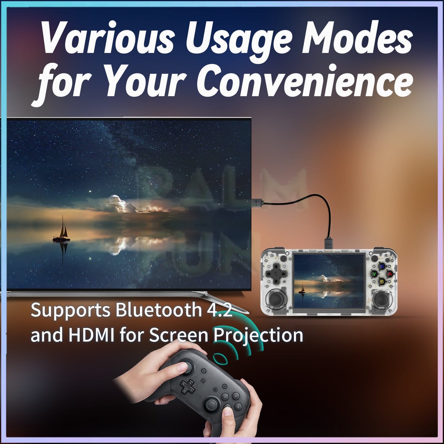 Ρετρό φορητή παιχνιδοκονσόλα - 3,5" οθόνη IPS, λειτουργικό σύστημα Linux