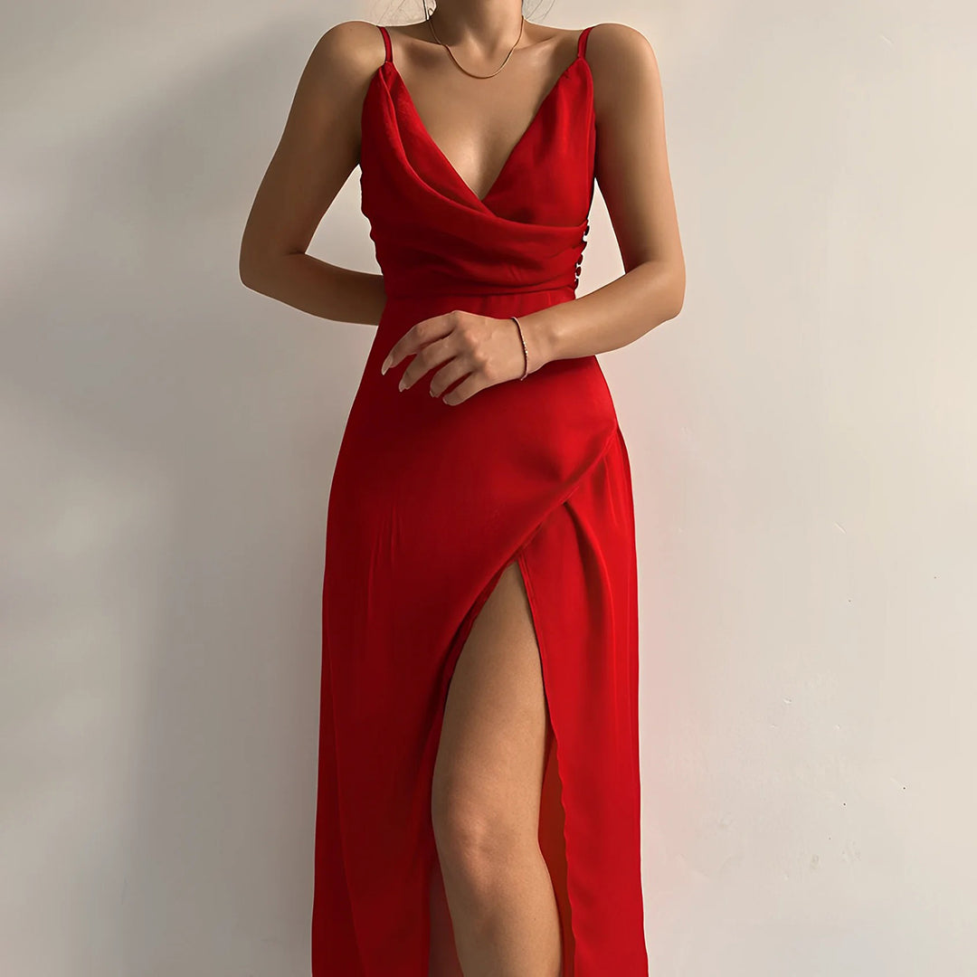 SERENA | Luxuriöses Satin-Maxikleid