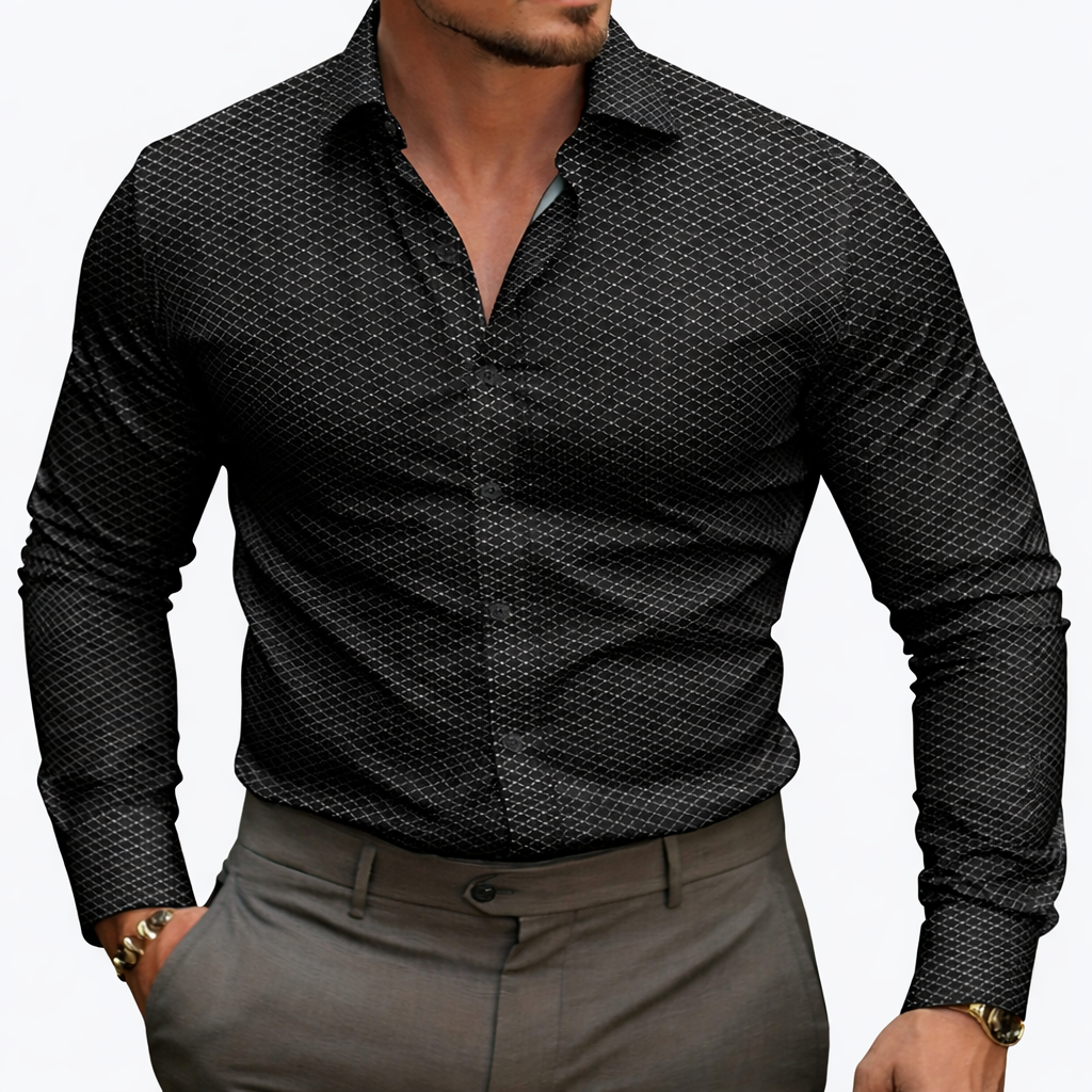 Stylish checked shirt for men black