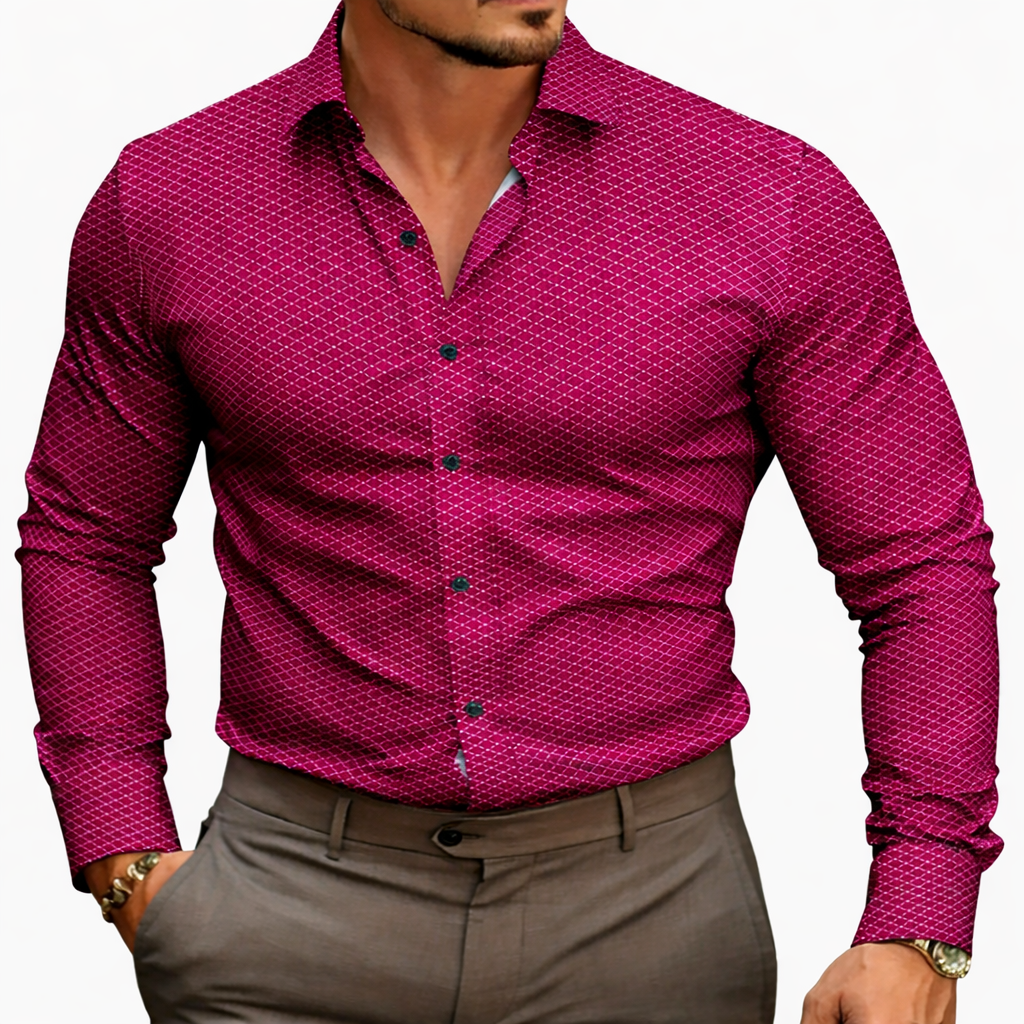 Stylish checked shirt for men burgundy