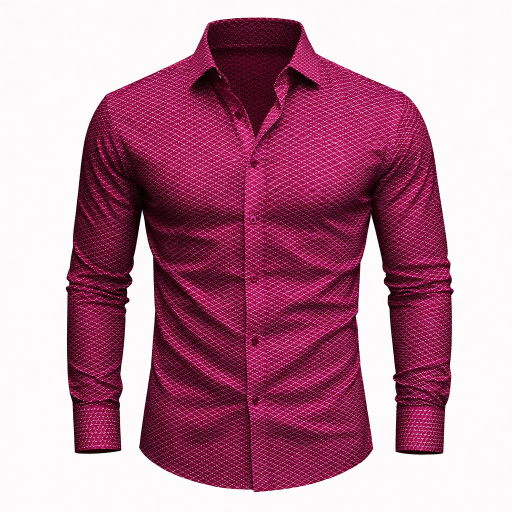 Stylish checked shirt for men burgundy