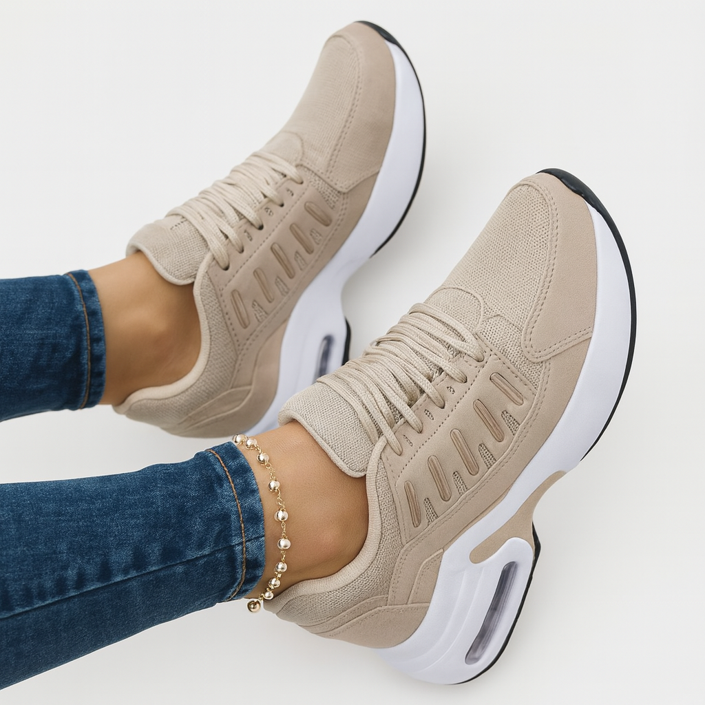 Non-slip orthopedic shoe biege