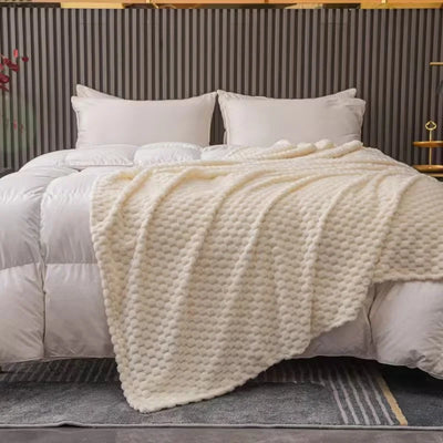 Manta de terciopelo suave, cálida y esponjosa a cuadros: acogedora manta para sofá o cama para adultos, niños y mascotas.