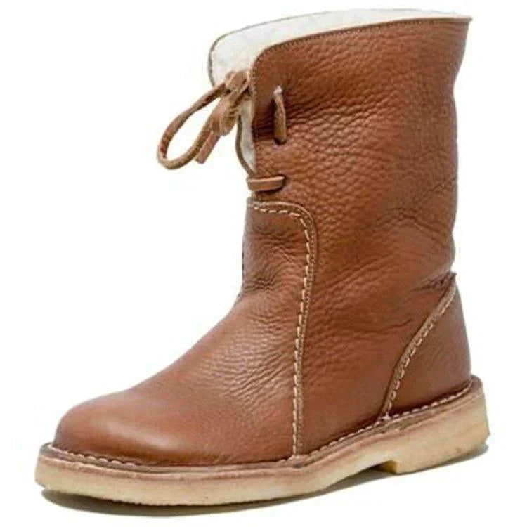 Wasserdichte Fleece-Damenstiefel mit warmem Wollfutter - Ideal für den Winter