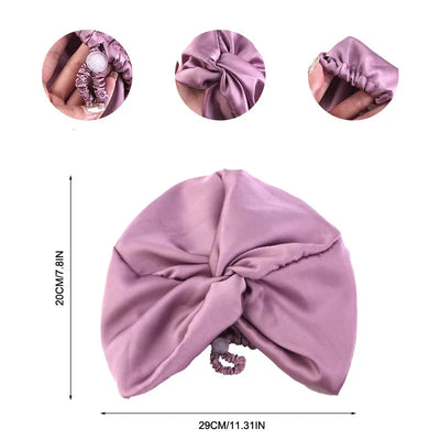 Verstellbarer Seiden-Turban für Frauen - Schlaf- und Chemo-Mütze