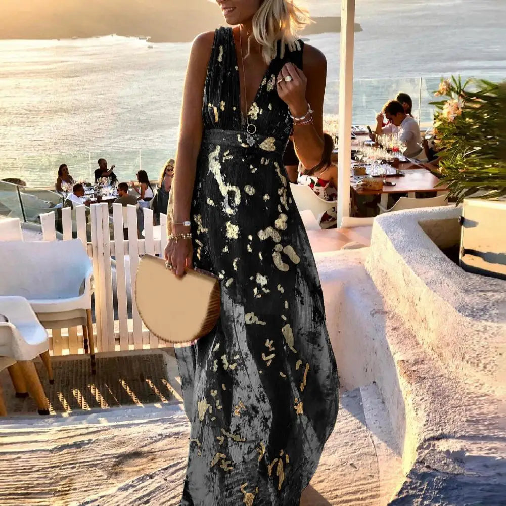 Albina - Hladké šaty s výstrihom do V a flitrovou výzdobou