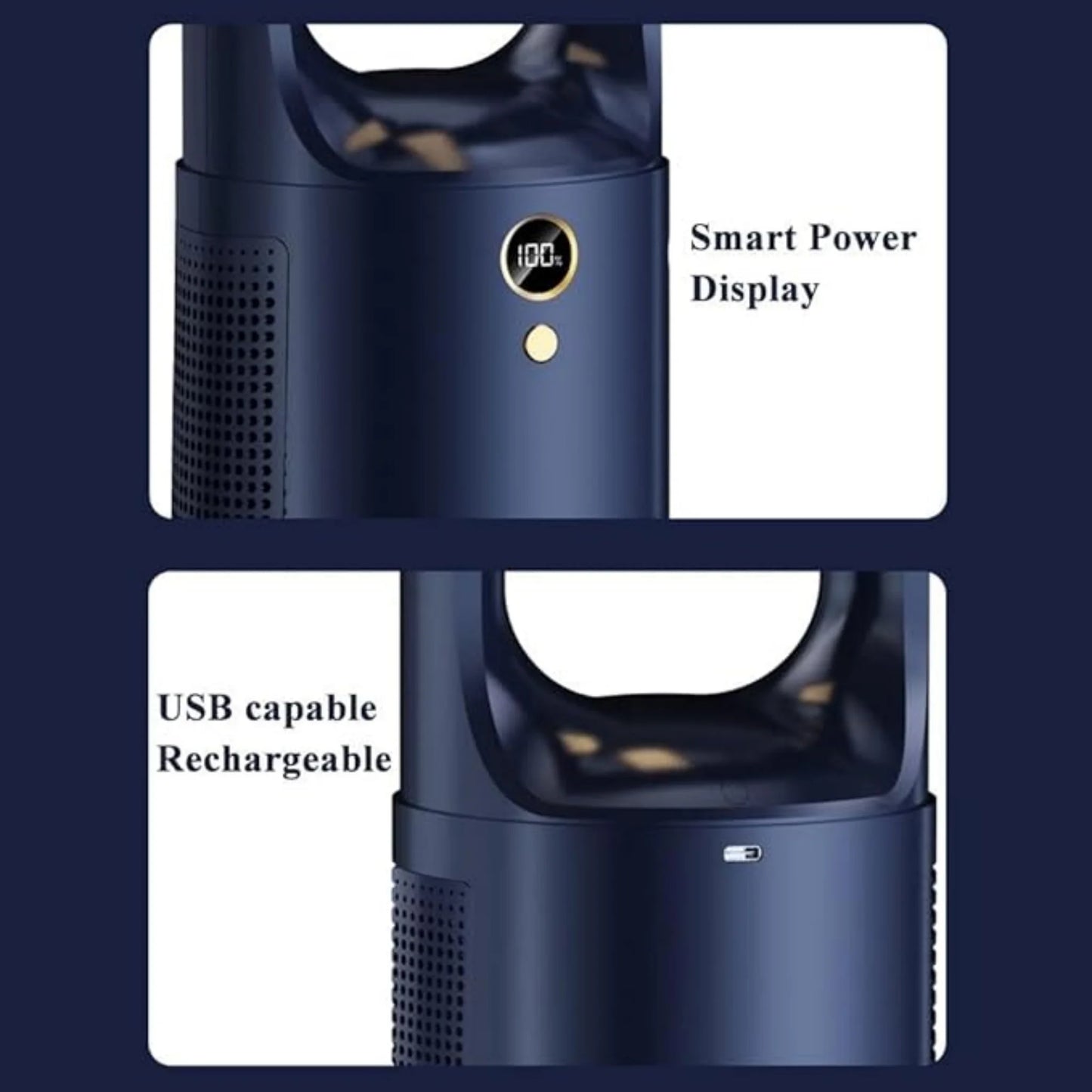 Blue LED Bladeless Table Fan