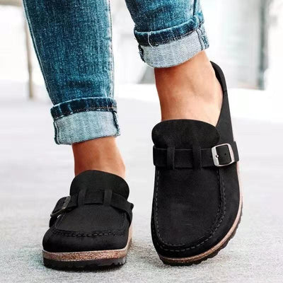 Schwarze Leder-Loafer für Damen
