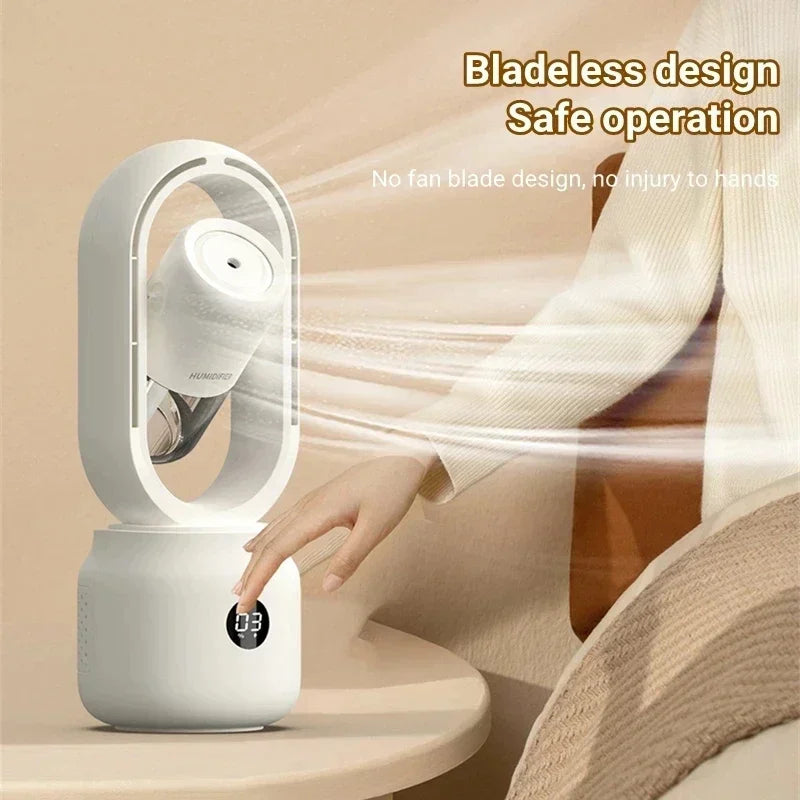 Bladeless Fan Night Light Spray