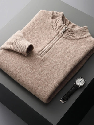 Morris | Kaschmirpullover mit Reißverschluss für Männer