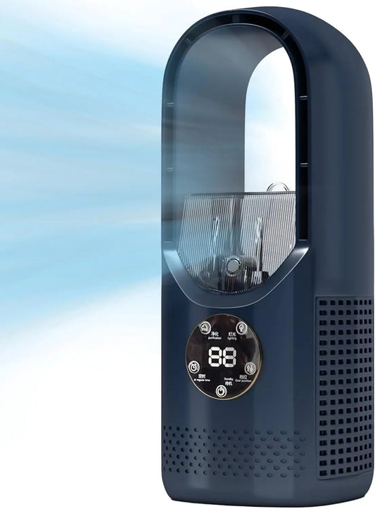 Bladeless Fan with Humidifier and RGB Lights for Ultimate Comfort