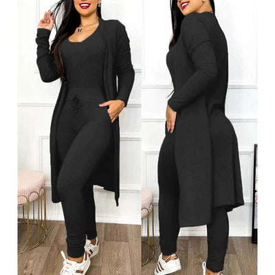 2-teiliger Jumpsuit für Frühling 2025 | Enger Leggings-Jumpsuit mit Jacke