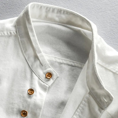 Modernes Slim Fit Hemd mit Stehkragen und langen Ärmeln