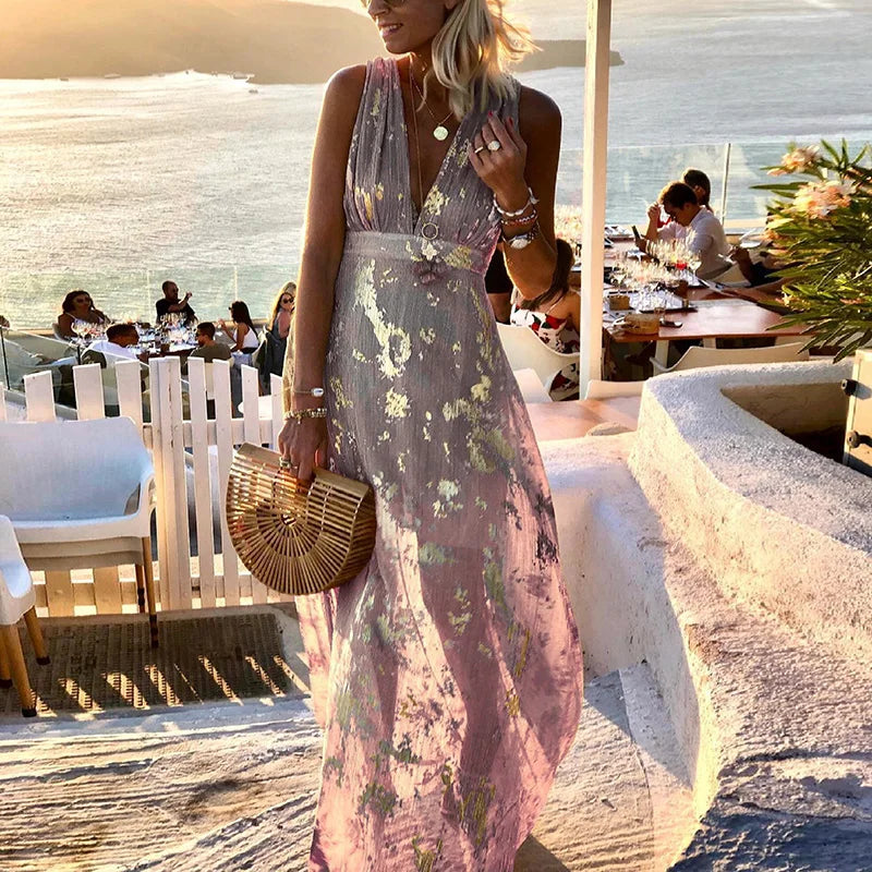 Albina - Hladké šaty s výstrihom do V a flitrovou výzdobou