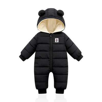 Warmer und kuscheliger Baby-Winterstrampler mit Ohren