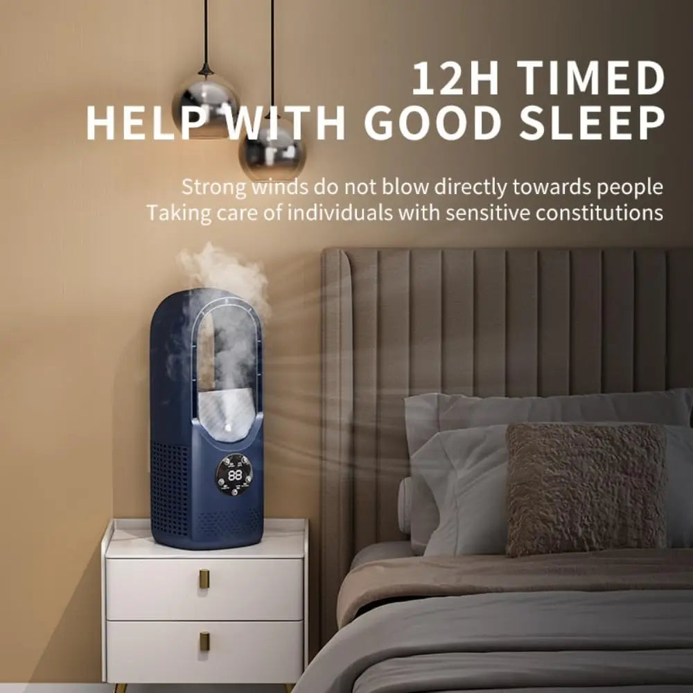 Bladeless Fan with Humidifier and RGB Lights for Ultimate Comfort