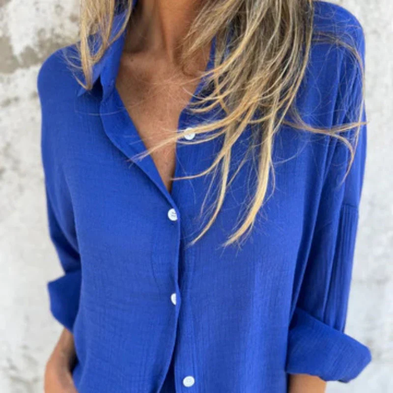 Ensemble en lin aéré - blouse et short grande taille