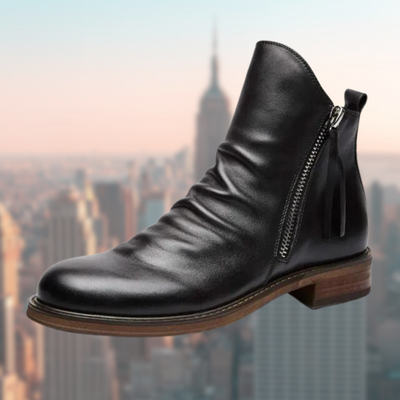 Damenstiefel aus Leder mit rutschfester Sohle und elegantem Design