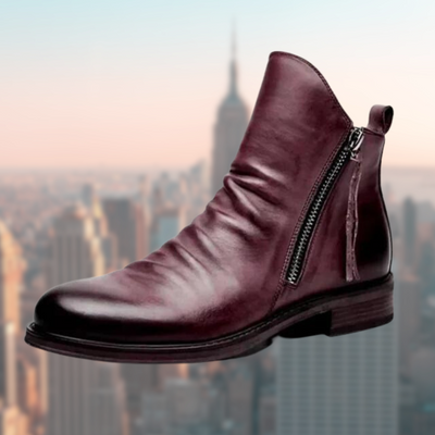 Damenstiefel aus Leder mit rutschfester Sohle und elegantem Design