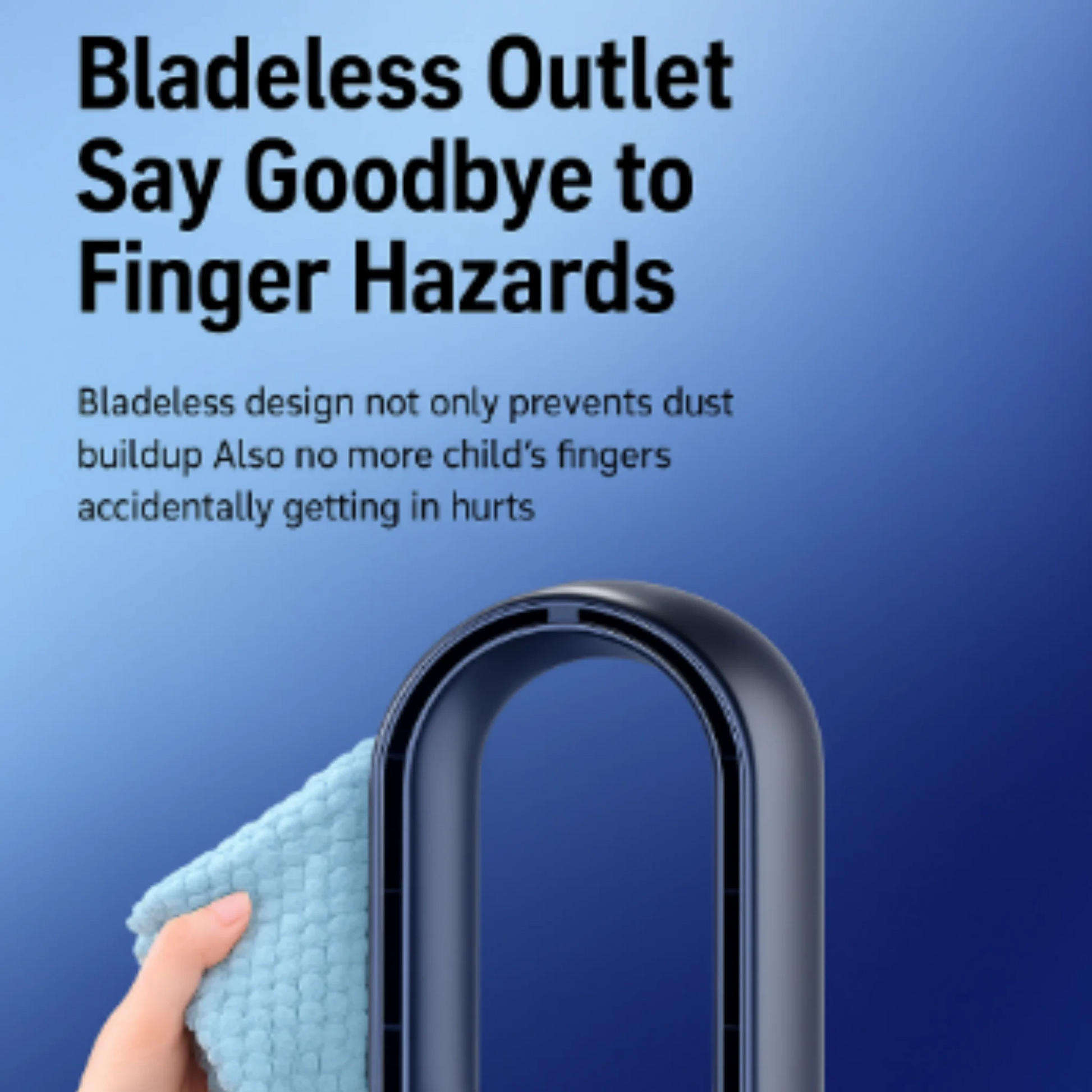 Blue LED Bladeless Table Fan