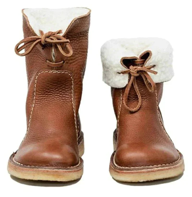 Bottes en polaire imperméables pour femmes avec doublure en laine chaude - Idéales pour l'hiver