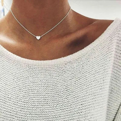 Lily | Conjunto de collar de oro y plata de 3 capas con colgante de corazón o cruz 