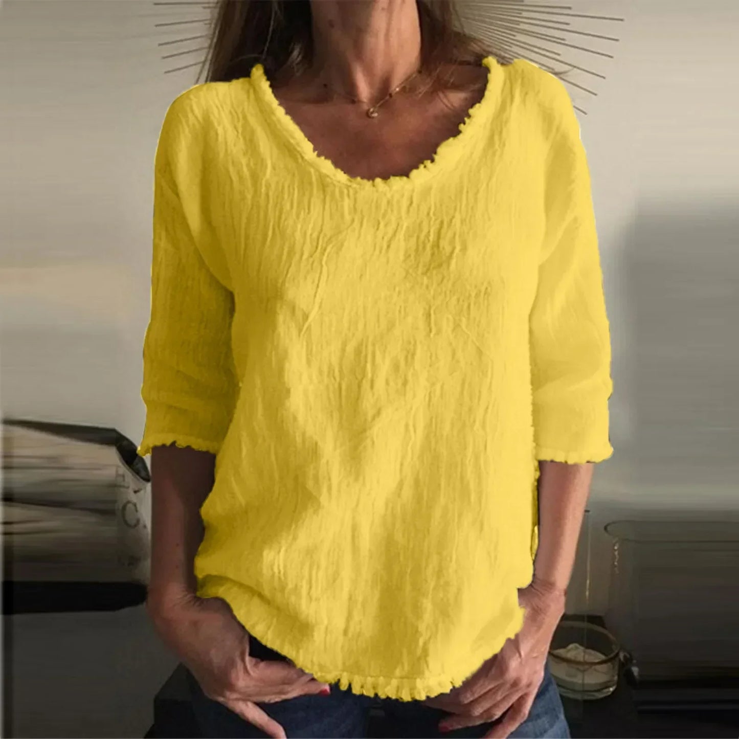 Casual Linen T-Shirt - Charleigh