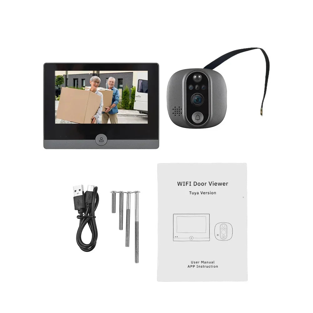 VizioBell | Κάμερα πόρτας WiFi με γωνία θέασης 120°, νυχτερινή όραση και αμφίδρομο ήχο - Έξυπνη ασφάλεια για το σπίτι