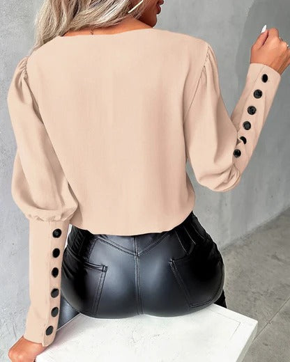 Agnoa - Bluse mit geknöpften Gigoärmeln