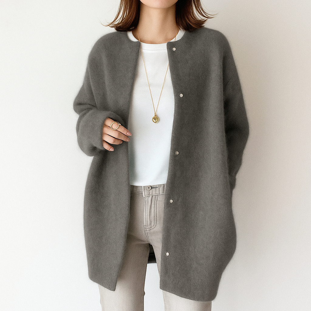 Cardigan gray with model