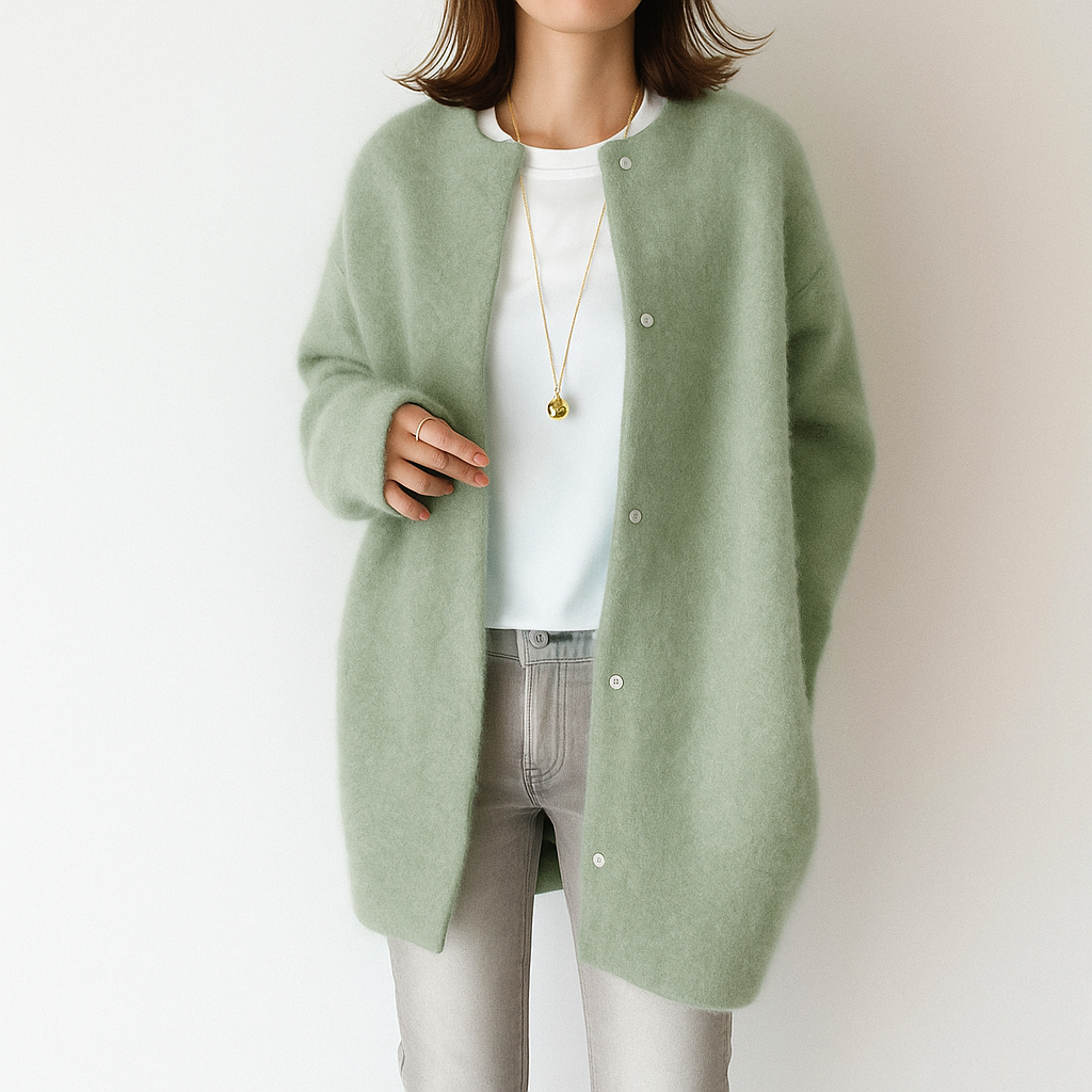 Cardigan green with model