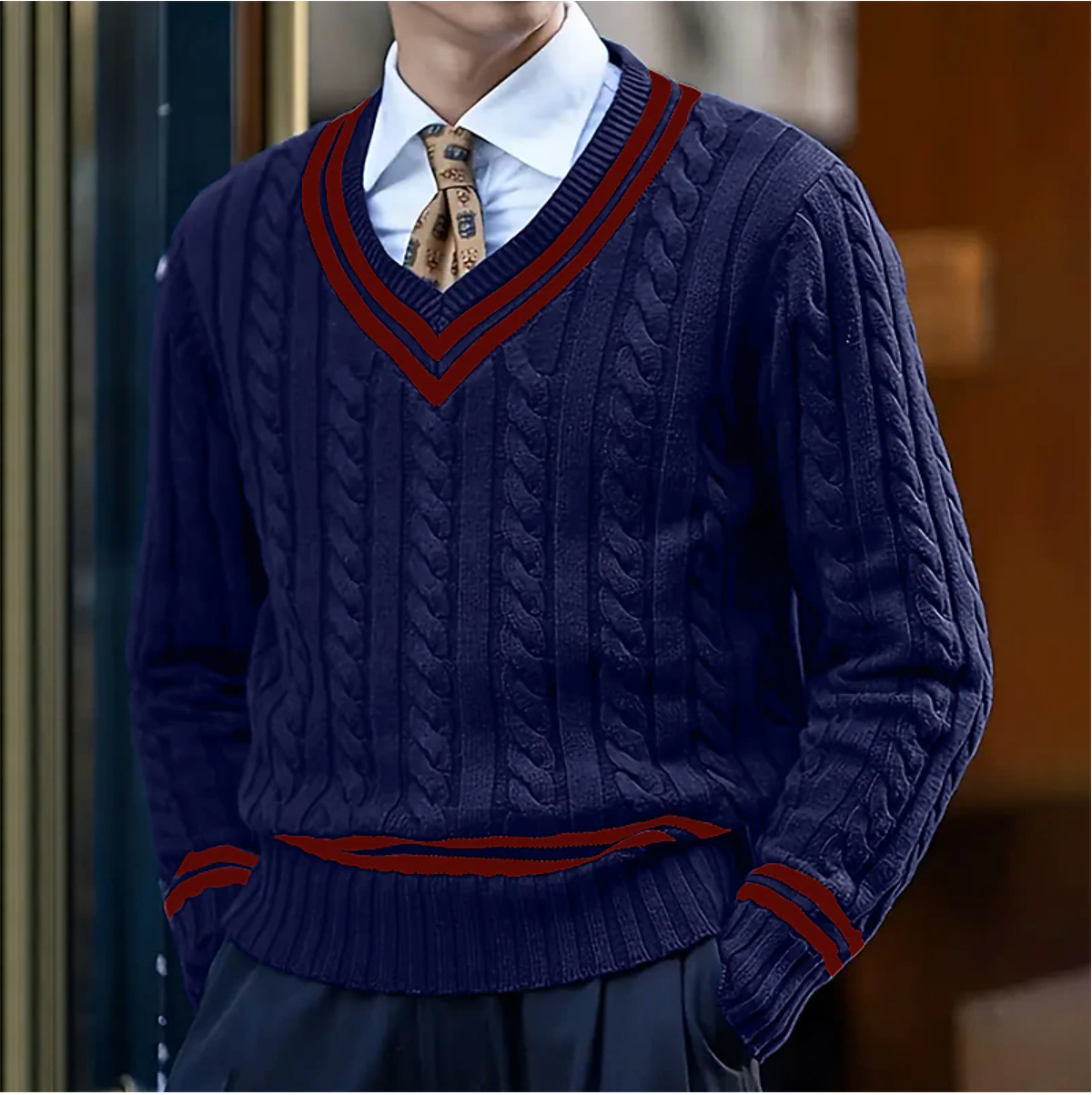 Floris | Stilvoller Pullover mit V-Ausschnitt