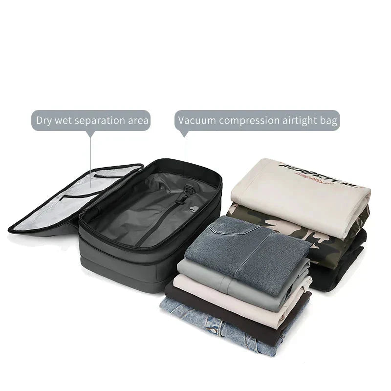 Anti-Diebstahl-Rucksack - 60L Reiserucksack mit Vakuum-Kompression