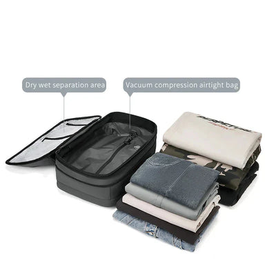 Anti-Diebstahl-Rucksack - 60L Reiserucksack mit Vakuum-Kompression