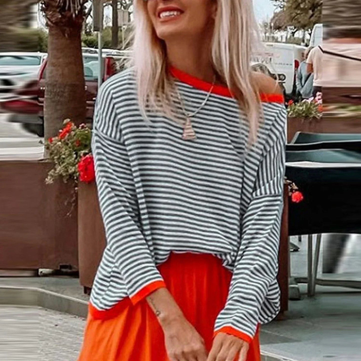 Breathable striped shirt