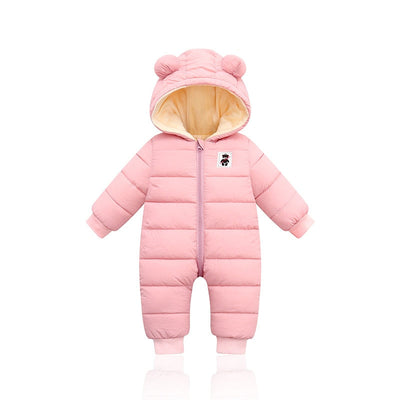 Warmer und kuscheliger Baby-Winterstrampler mit Ohren