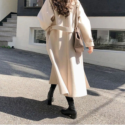 Eleganter Damen-Trenchcoat mit Gürtel - Herbst/Winter