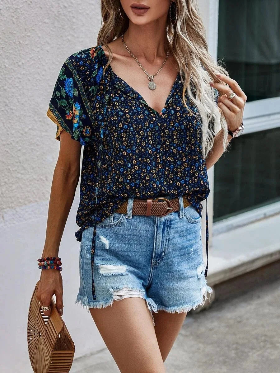 Bluse Kataleya Damen kurzarm vielseitig leicht für Sommer