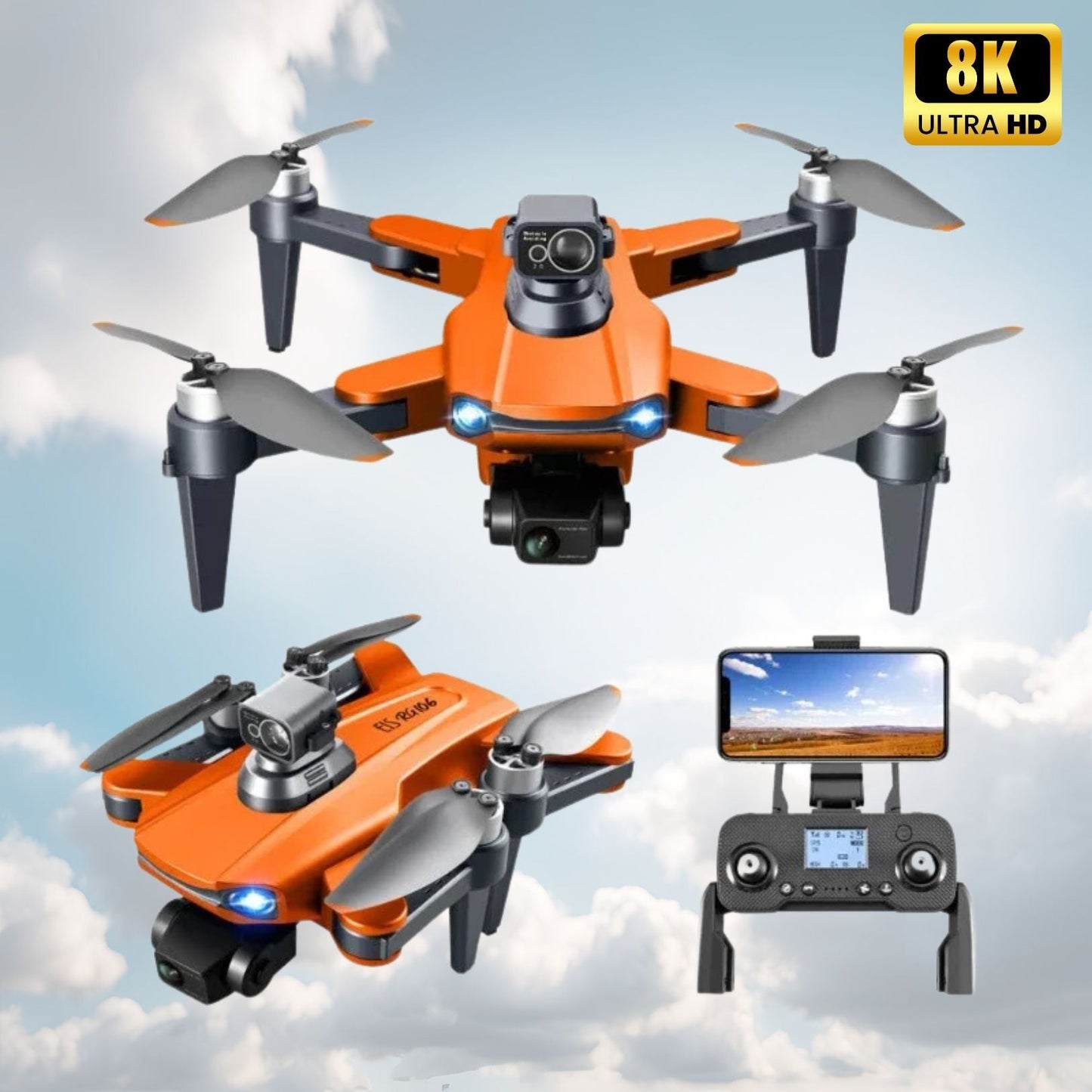 RG109 Pro dron – 8K HD dron s dvojitou kamerou, GPS a bezkefkovými motormi