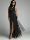 Elisa | Abendkleid mit Netzdetails und hohem Schlitz