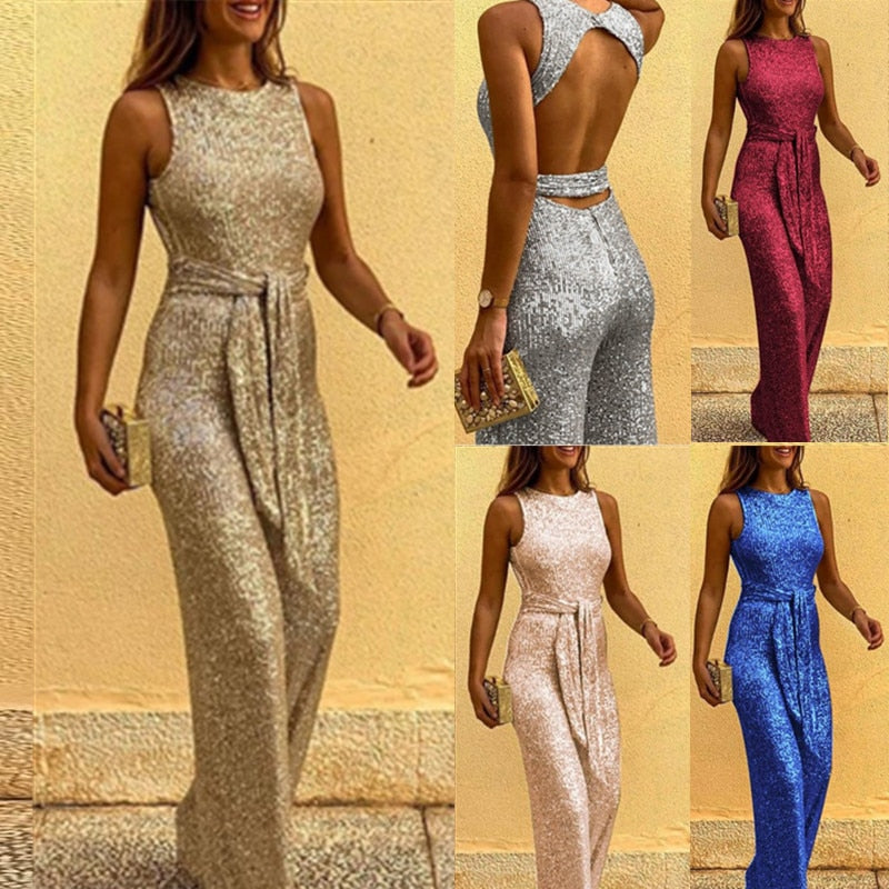 Femke | Glänzender Jumpsuit für Damen