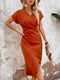 Viviane - Elegante vestido de color naranja