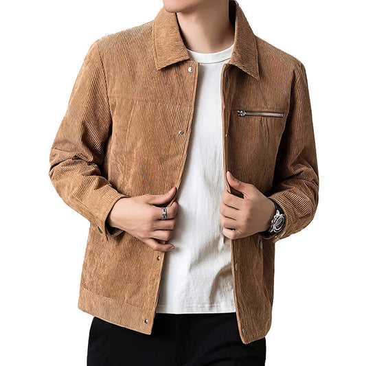 High-quality men's transitional jacket made of classic velvet
