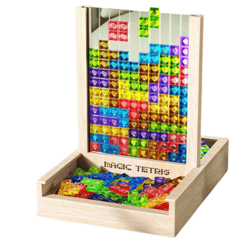 WOODTRIX - Umweltfreundliches Tetris-Puzzlebrett aus Holz für Kinder und Erwachsene