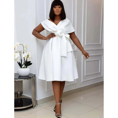 Frauen Elegant A-Linie Kleid Mit Kurzen Ärmeln | Mini