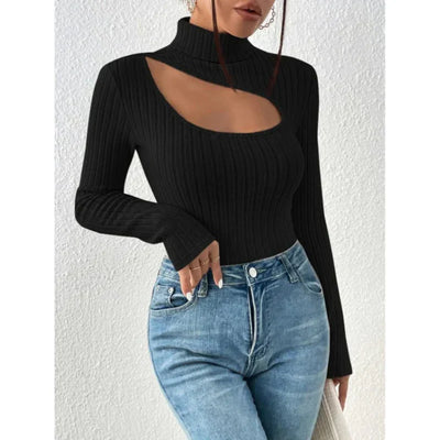 Rollkragenpullover Mit Hoher Brustweite Für Frauen | Langarm