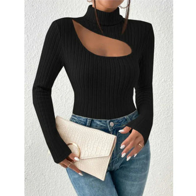 Rollkragenpullover Mit Hoher Brustweite Für Frauen | Langarm